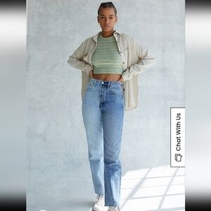 PacSun Two Tone Dad's Jeans. Five Button, Freyed Hem. Size 24